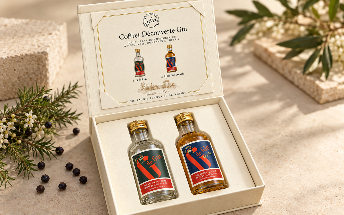 Coffret Découverte Gin entreprise CFW 2 bouteilles de 5 cl