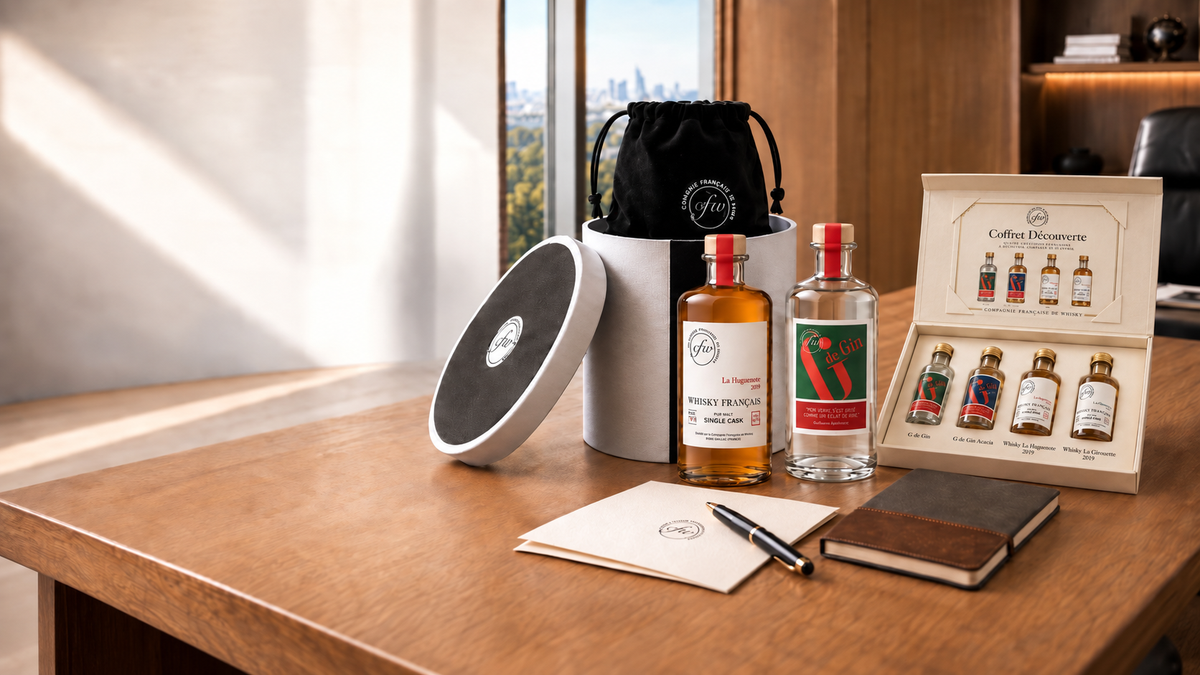 Coffrets cadeaux entreprise de whisky et gin français CFW