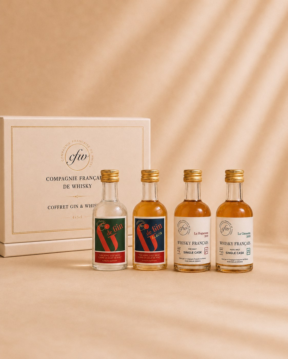 Coffret Découverte Gin & Whisky — 4 × 5 cl